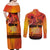 Australia and New Zealand ANZAC Day Couples Matching Off Shoulder Maxi Dress and Long Sleeve Button Shirt Soldiers Memories - Red Poppies with Aboriginal and Maori Art