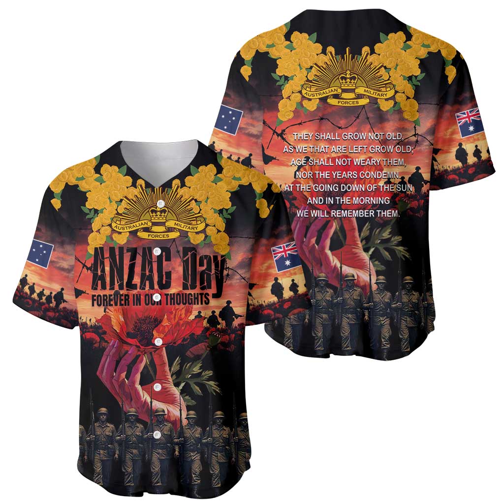 Australia ANZAC Day Baseball Jersey Forever in My Thoughts LT03 - Polynesian Pride