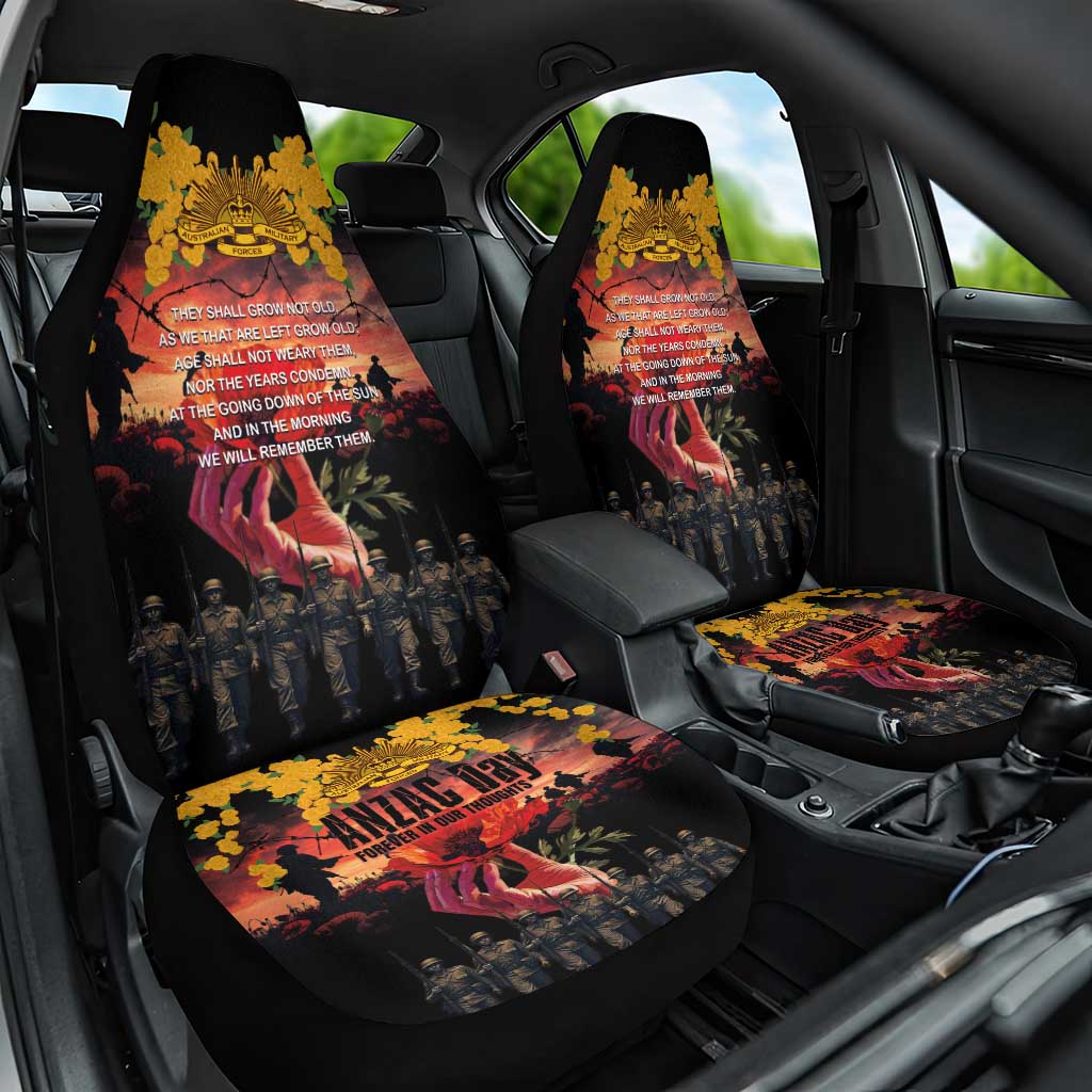 Australia ANZAC Day Car Seat Cover Forever in My Thoughts LT03 One Size Black - Polynesian Pride