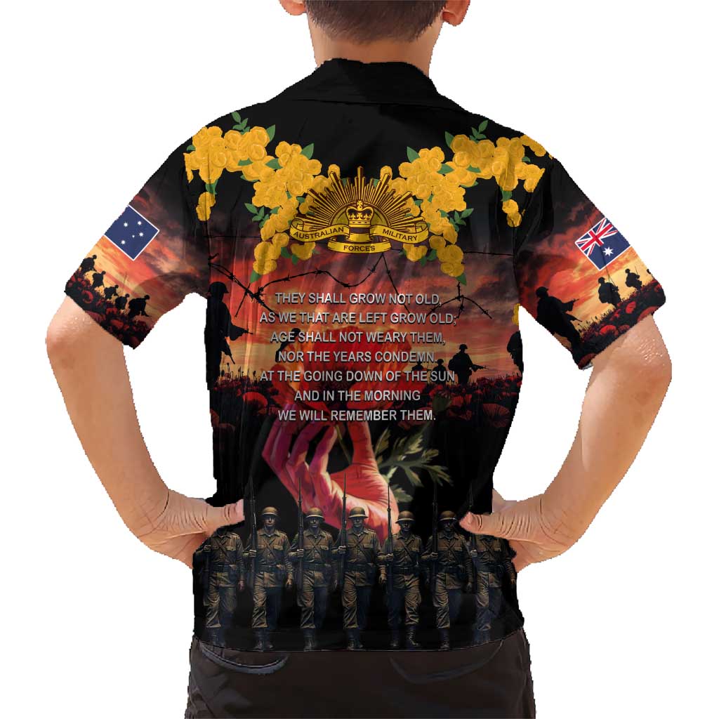 Australia ANZAC Day Kid Hawaiian Shirt Forever in My Thoughts LT03 - Polynesian Pride