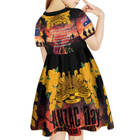 Australia ANZAC Day Kid Short Sleeve Dress Forever in My Thoughts LT03 - Polynesian Pride