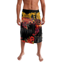 Australia ANZAC Day Lavalava Forever in My Thoughts LT03 Black - Polynesian Pride