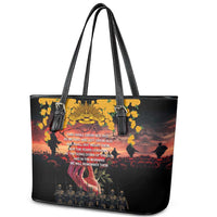 Australia ANZAC Day Leather Tote Bag Forever in My Thoughts LT03 - Polynesian Pride