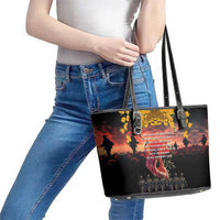 Australia ANZAC Day Leather Tote Bag Forever in My Thoughts LT03 - Polynesian Pride