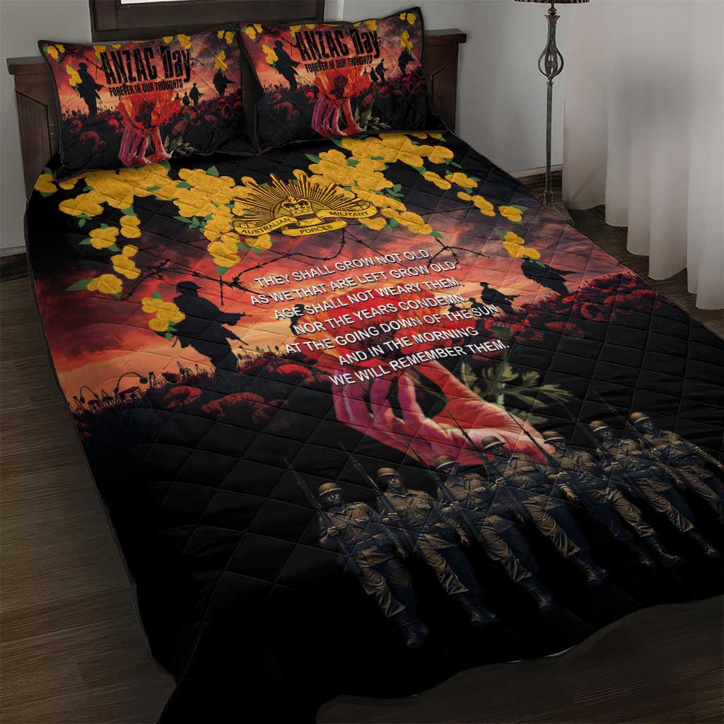 Australia ANZAC Day Quilt Bed Set Forever in My Thoughts LT03 Black - Polynesian Pride