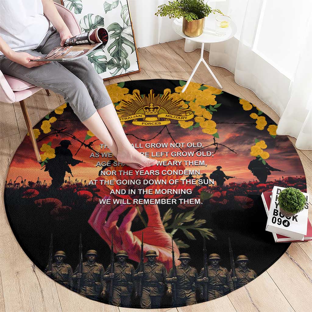 Australia ANZAC Day Round Carpet Forever in My Thoughts LT03 - Polynesian Pride