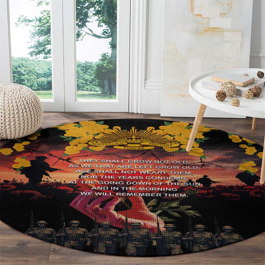 Australia ANZAC Day Round Carpet Forever in My Thoughts LT03 - Polynesian Pride