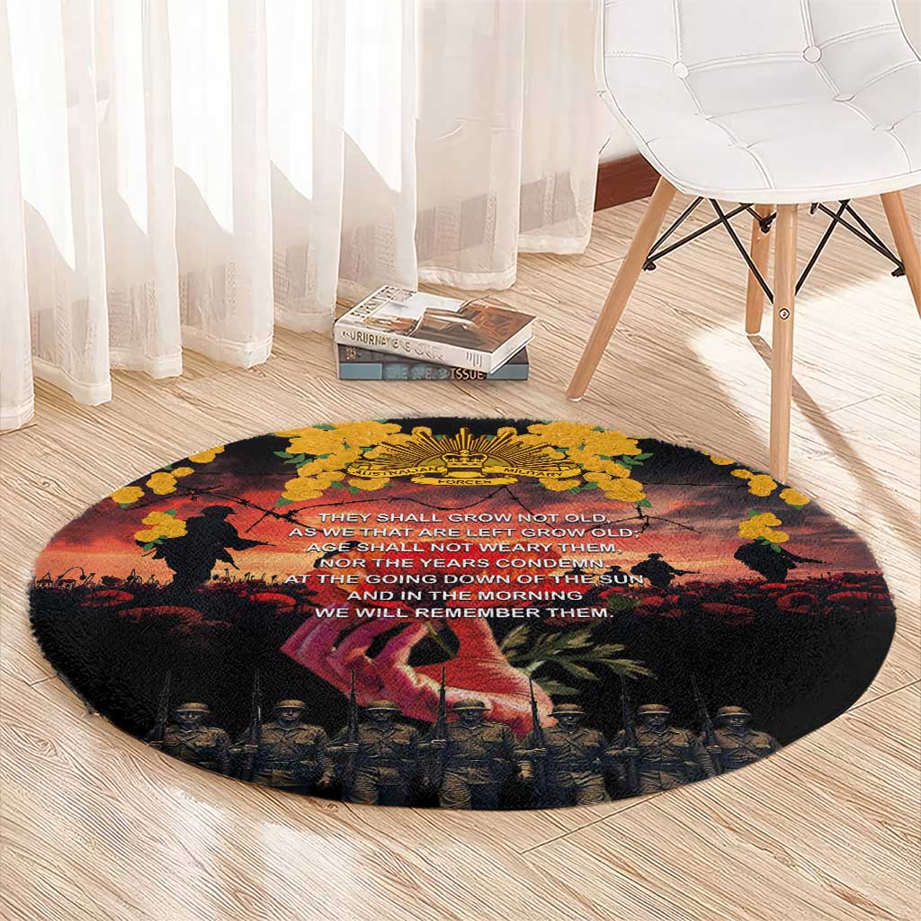 Australia ANZAC Day Round Carpet Forever in My Thoughts LT03 - Polynesian Pride