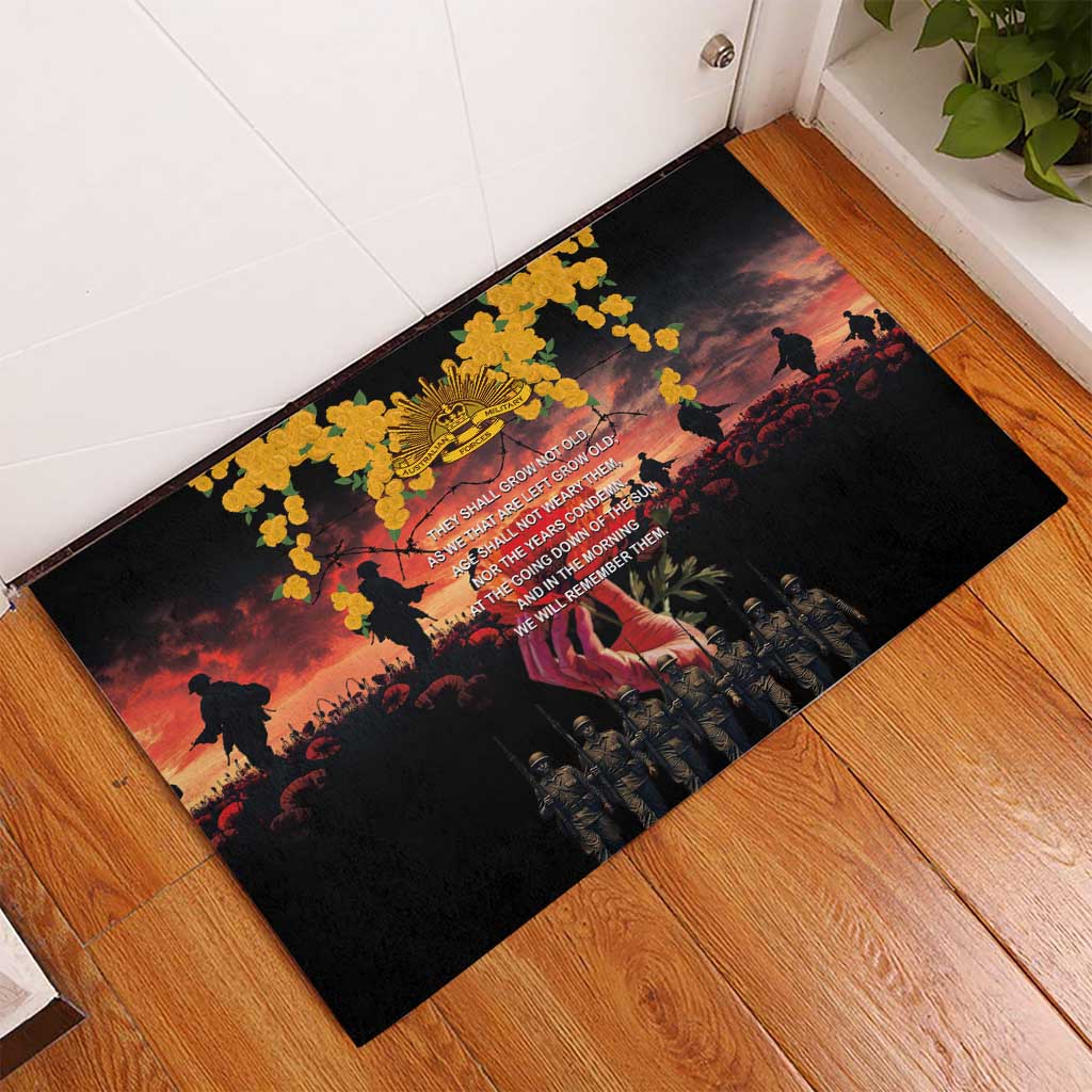 Australia ANZAC Day Rubber Doormat Forever in My Thoughts LT03 - Polynesian Pride