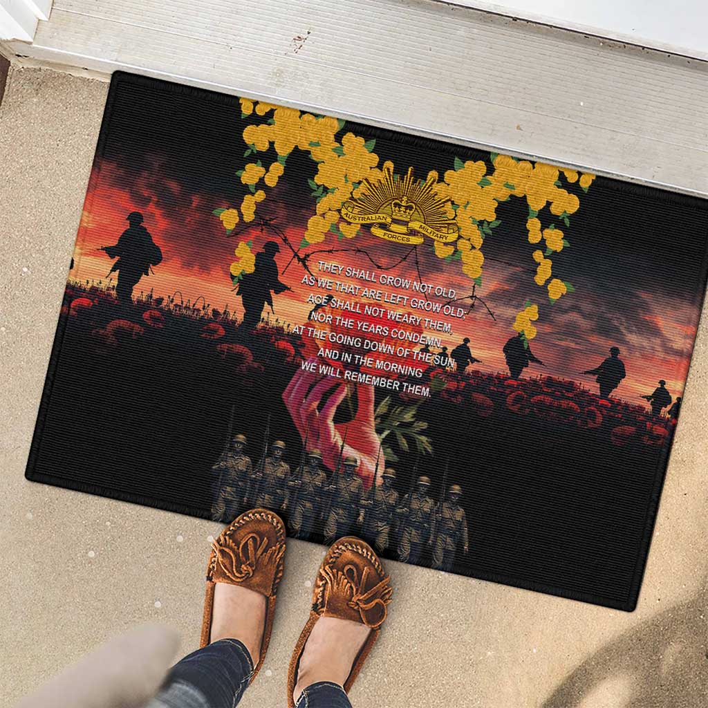 Australia ANZAC Day Rubber Doormat Forever in My Thoughts LT03 - Polynesian Pride