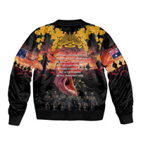 Australia ANZAC Day Sleeve Zip Bomber Jacket Forever in My Thoughts LT03 - Polynesian Pride