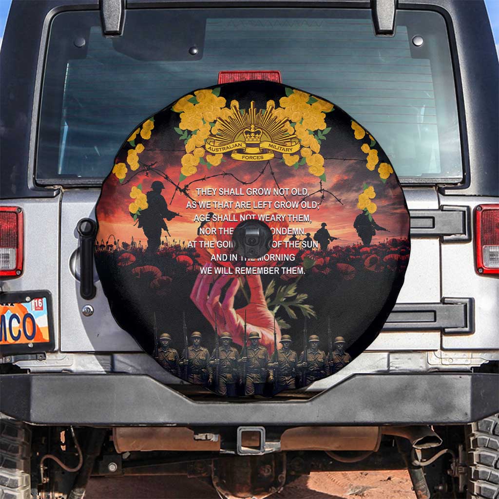 Australia ANZAC Day Spare Tire Cover Forever in My Thoughts LT03 Black - Polynesian Pride