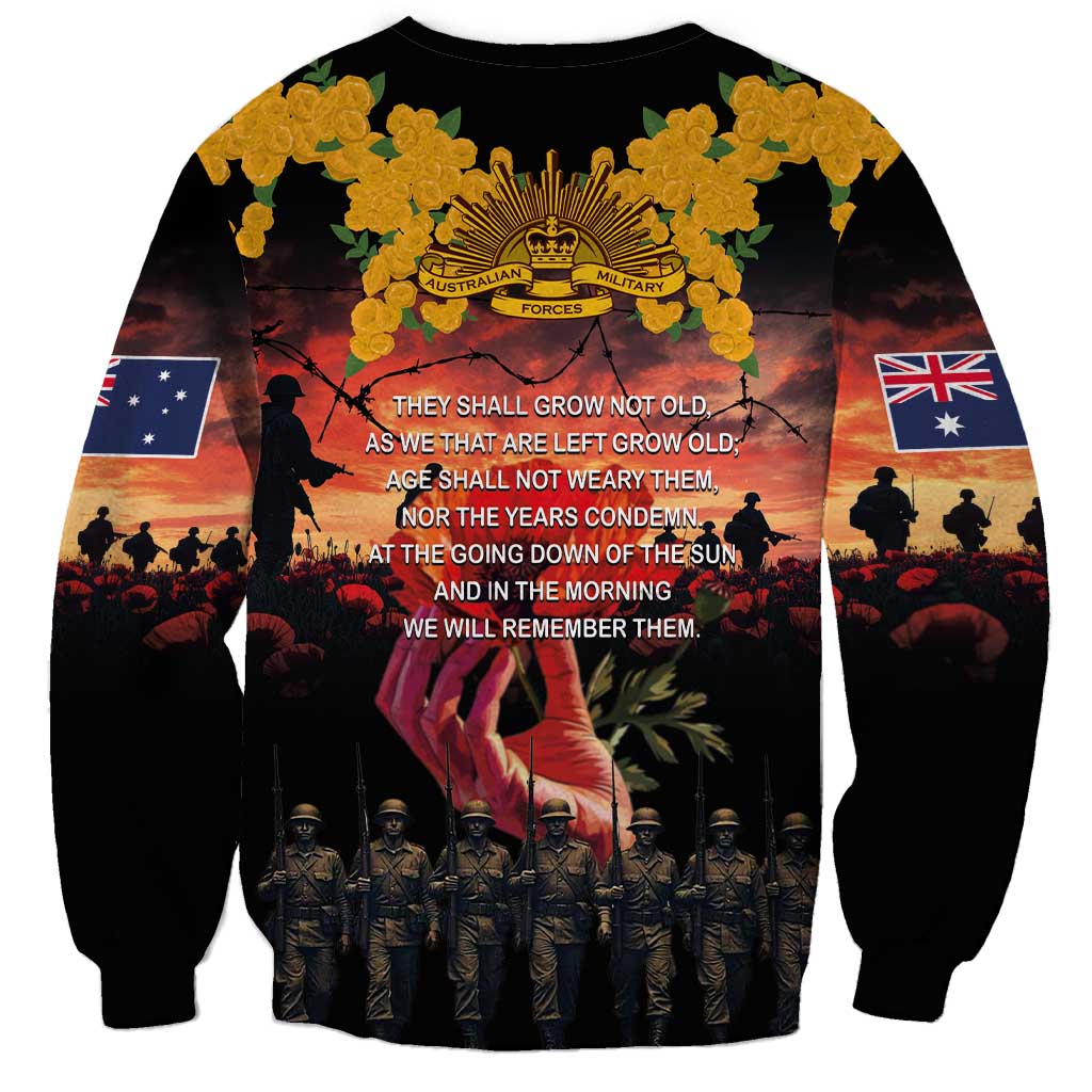 Australia ANZAC Day Sweatshirt Forever in My Thoughts LT03 - Polynesian Pride