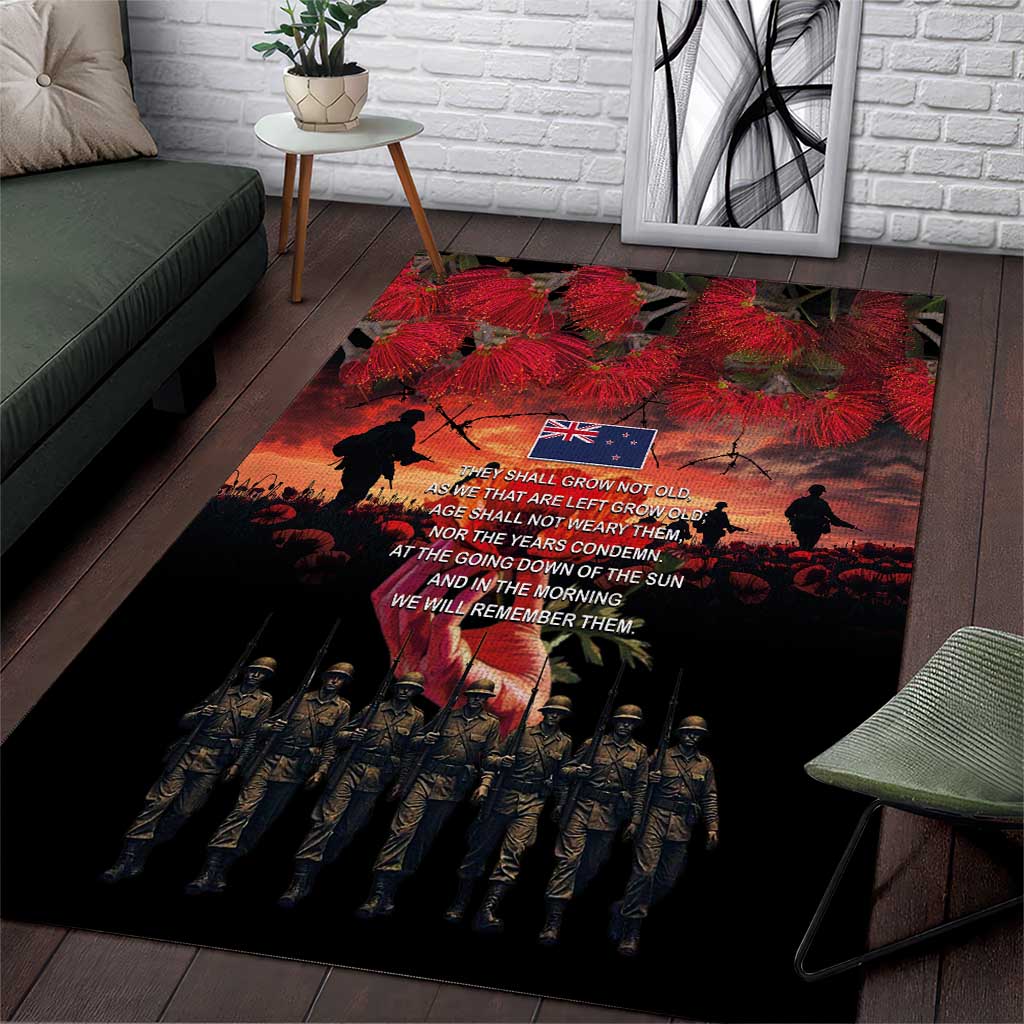 New Zealand ANZAC Day Area Rug Forever in My Thoughts LT03 Black - Polynesian Pride