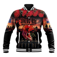 New Zealand ANZAC Day Baseball Jacket Forever in My Thoughts LT03 Unisex Black - Polynesian Pride