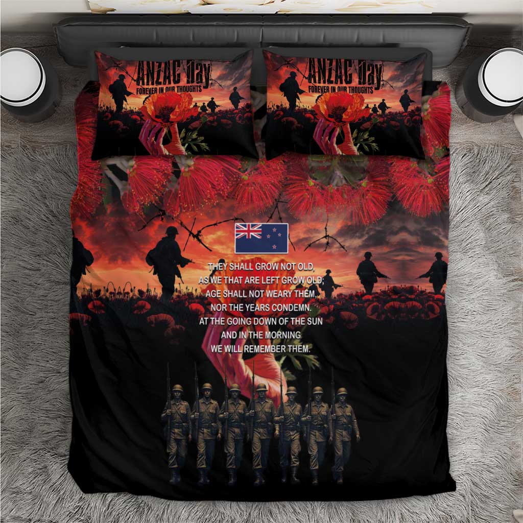 New Zealand ANZAC Day Bedding Set Forever in My Thoughts LT03 Black - Polynesian Pride
