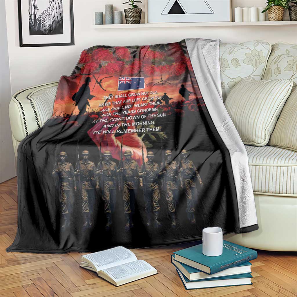 New Zealand ANZAC Day Blanket Forever in My Thoughts LT03 Black - Polynesian Pride