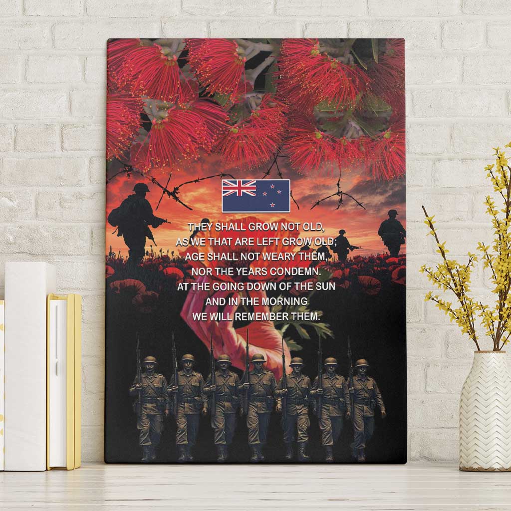 New Zealand ANZAC Day Canvas Wall Art Forever in My Thoughts LT03 Without Frame Black - Polynesian Pride