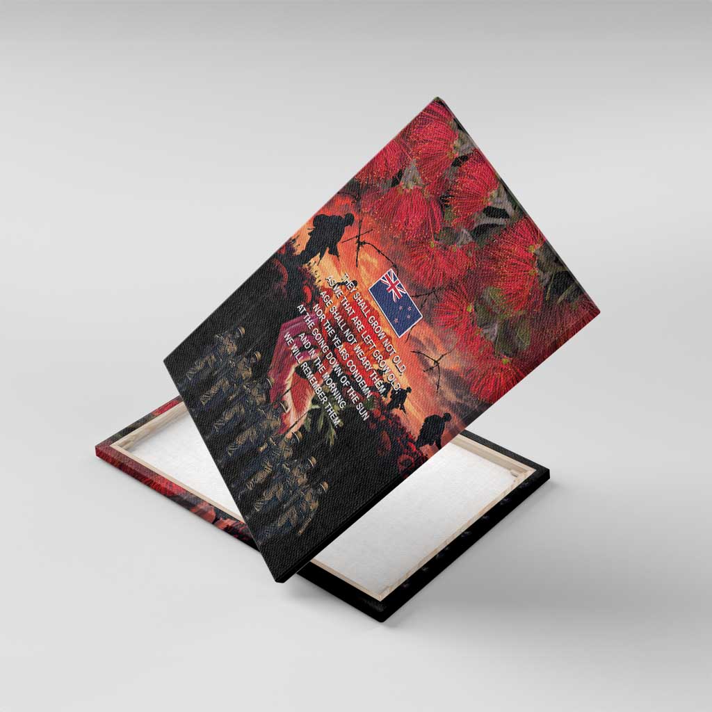 New Zealand ANZAC Day Canvas Wall Art Forever in My Thoughts LT03 With Frame Black - Polynesian Pride