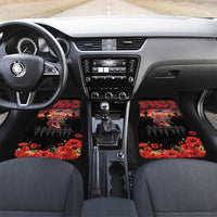 New Zealand ANZAC Day Car Mats Forever in My Thoughts LT03 Set 2pcs - Front Black - Polynesian Pride
