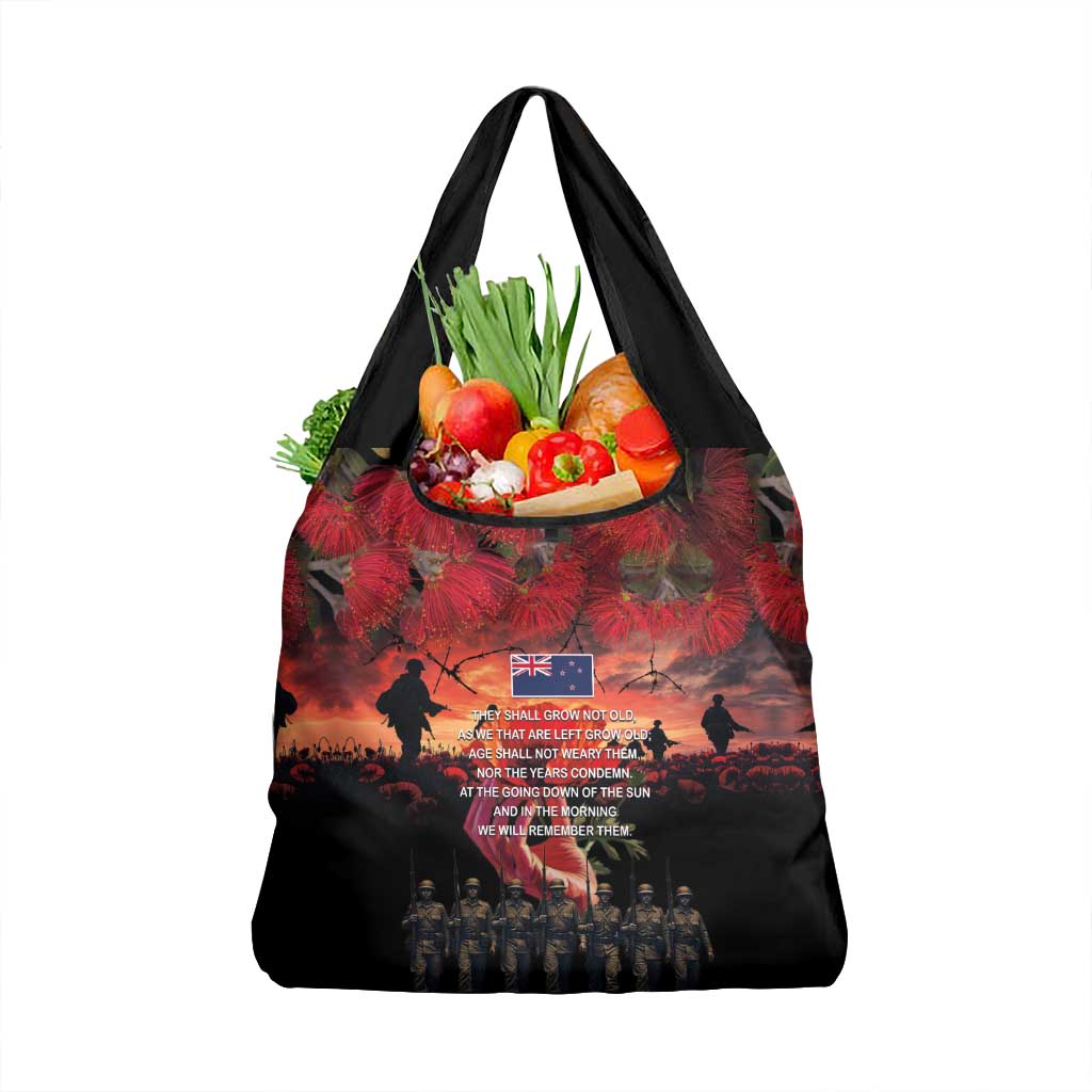New Zealand ANZAC Day Grocery Bag Forever in My Thoughts LT03 1-pack One Size Black - Polynesian Pride