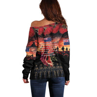 New Zealand ANZAC Day Off Shoulder Sweater Forever in My Thoughts LT03 - Polynesian Pride