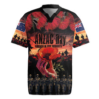 New Zealand ANZAC Day Rugby Jersey Forever in My Thoughts LT03 Black - Polynesian Pride