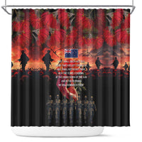 New Zealand ANZAC Day Shower Curtain Forever in My Thoughts LT03 Black - Polynesian Pride