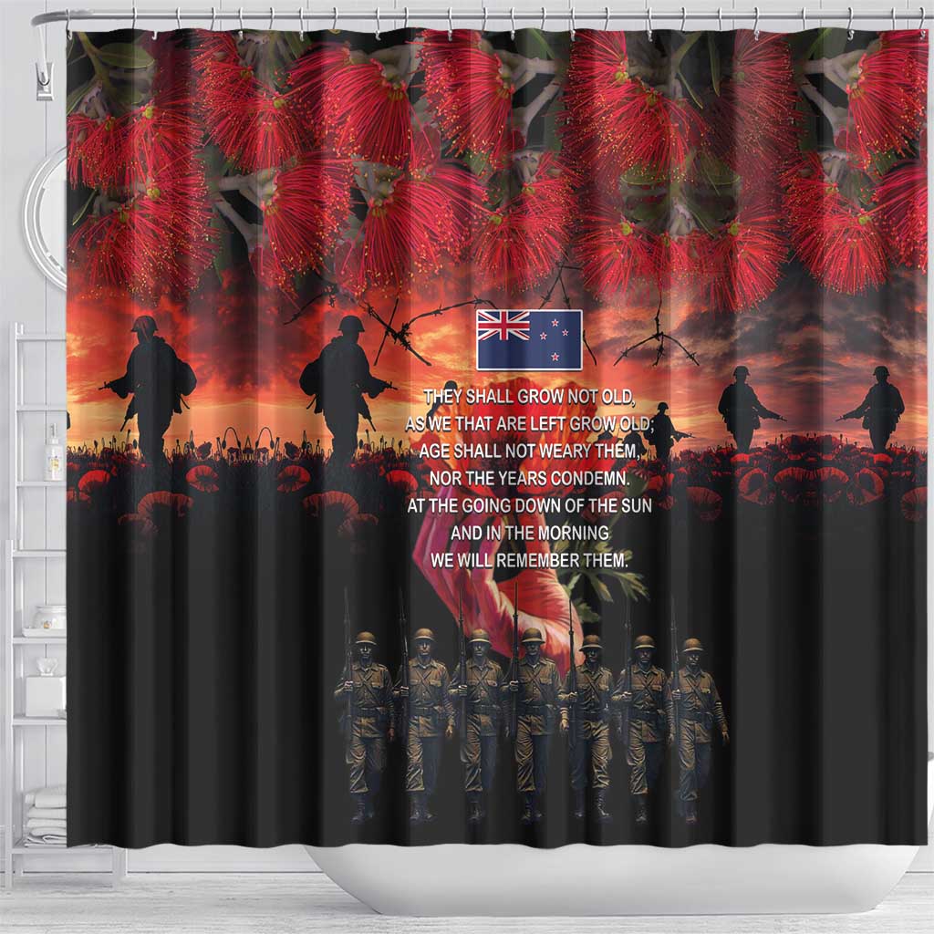 New Zealand ANZAC Day Shower Curtain Forever in My Thoughts LT03 - Polynesian Pride