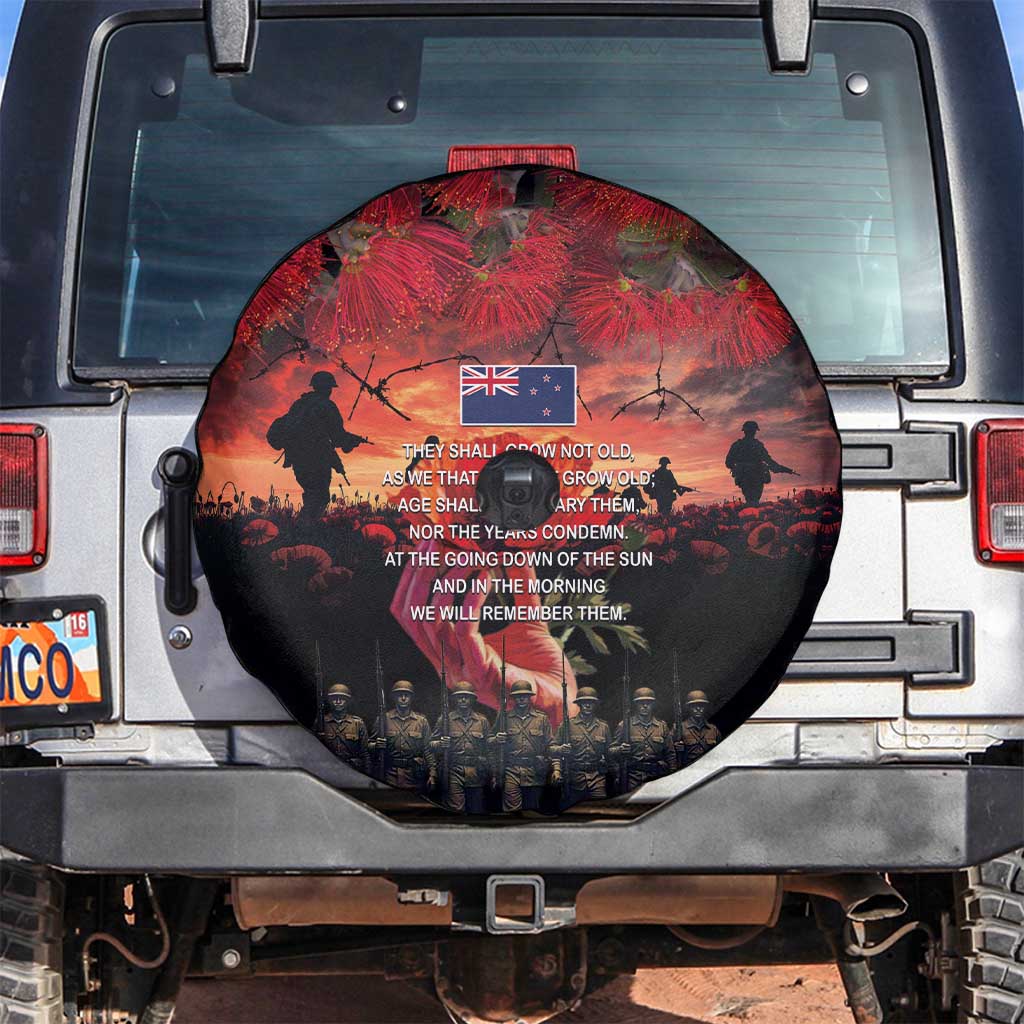 New Zealand ANZAC Day Spare Tire Cover Forever in My Thoughts LT03 Black - Polynesian Pride