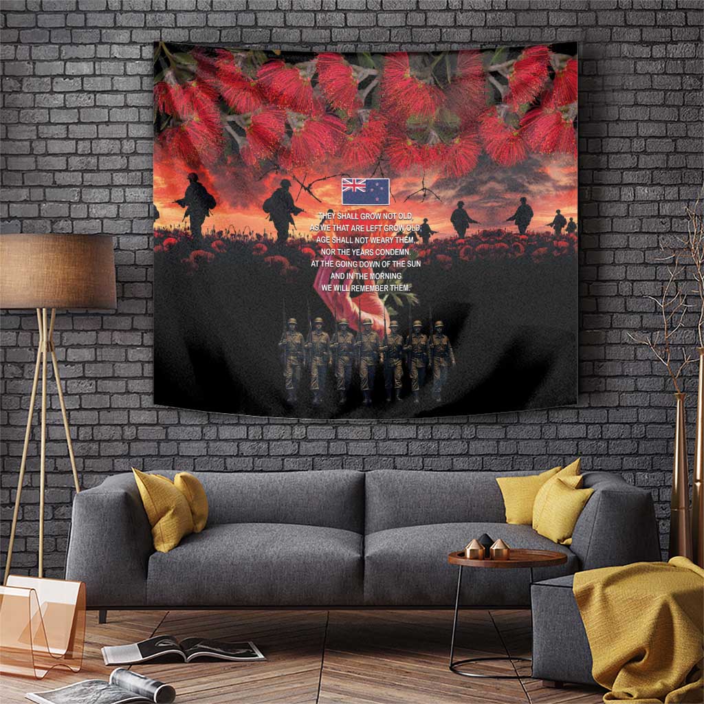 New Zealand ANZAC Day Tapestry Forever in My Thoughts LT03 Black - Polynesian Pride