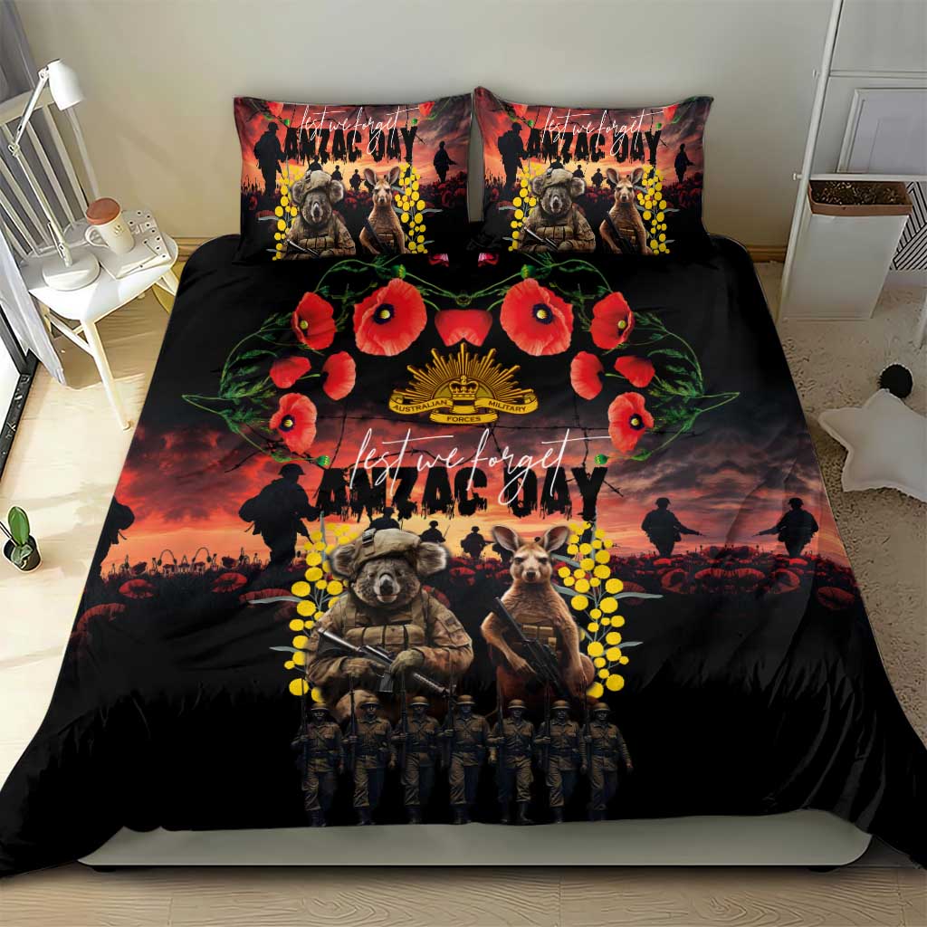 Australia ANZAC Day Bedding Set Kangaroo and Koala Soldier - Forever in My Thoughts LT03 - Polynesian Pride