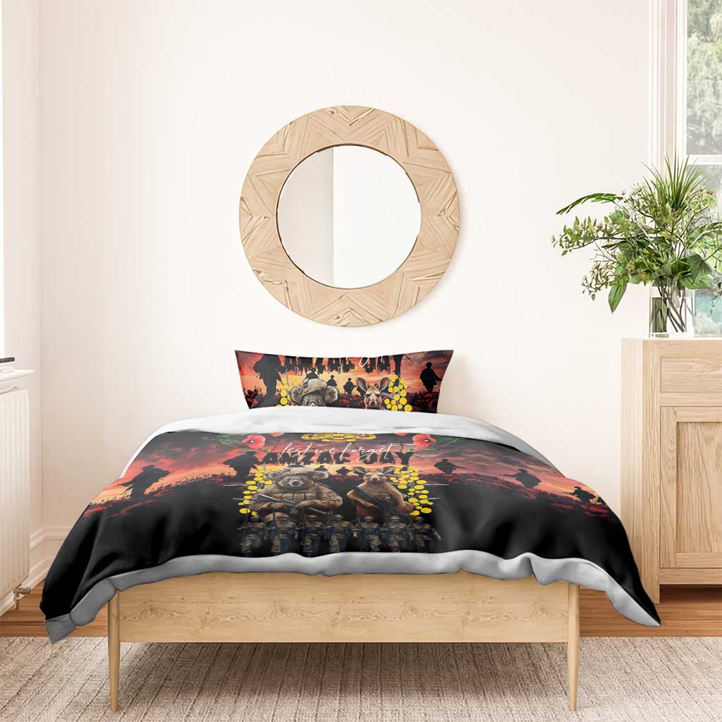 Australia ANZAC Day Bedding Set Kangaroo and Koala Soldier - Forever in My Thoughts LT03 - Polynesian Pride