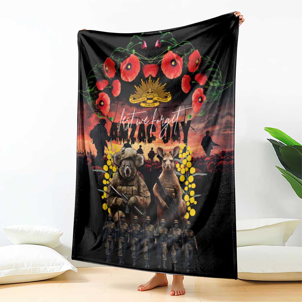 Australia ANZAC Day Blanket Kangaroo and Koala Soldier - Forever in My Thoughts LT03 - Polynesian Pride