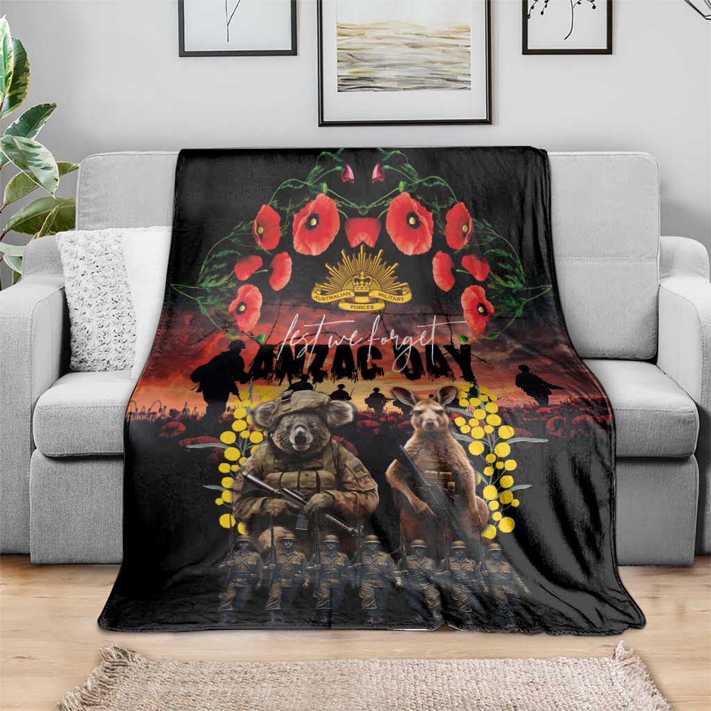 Australia ANZAC Day Blanket Kangaroo and Koala Soldier - Forever in My Thoughts LT03 - Polynesian Pride