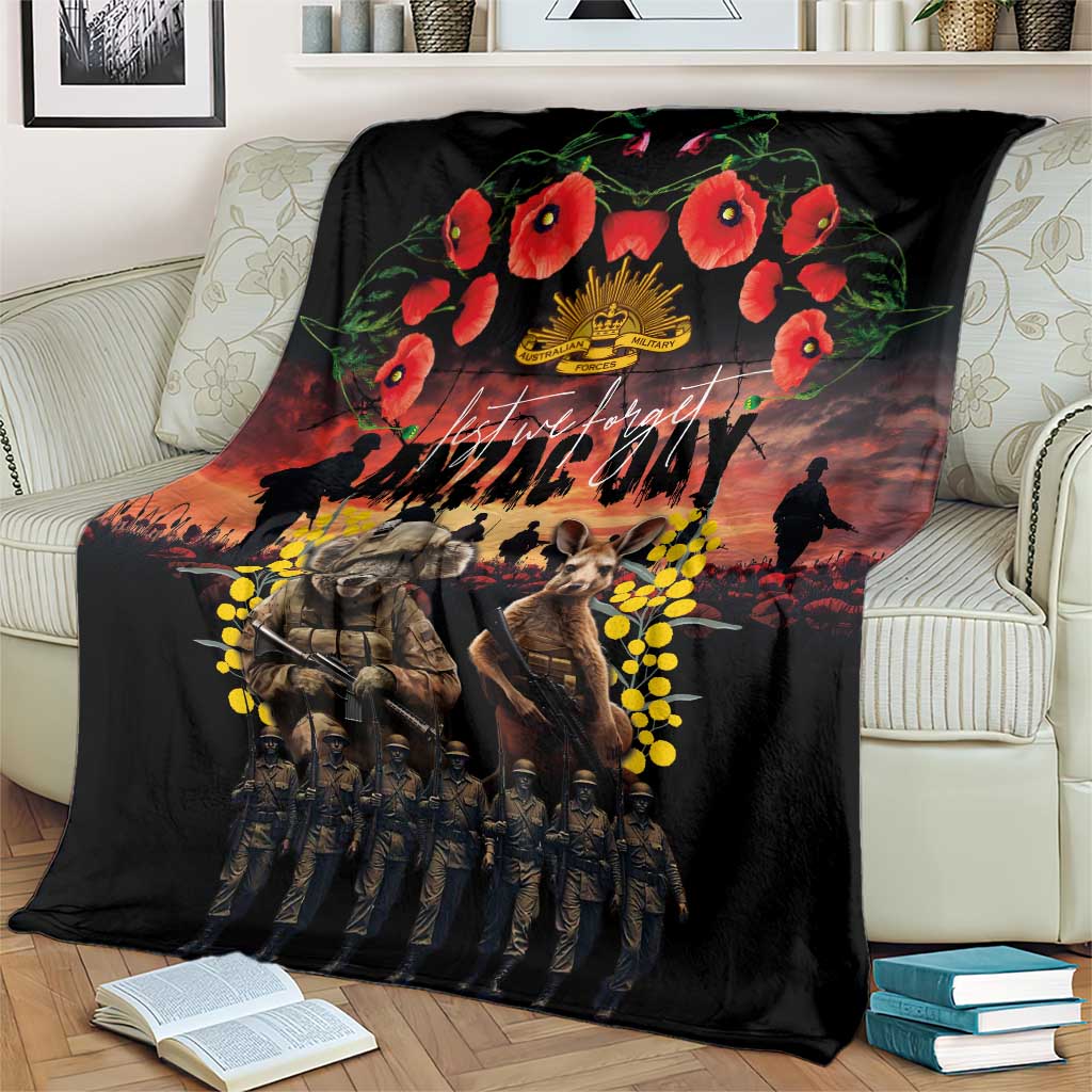Australia ANZAC Day Blanket Kangaroo and Koala Soldier - Forever in My Thoughts LT03 - Polynesian Pride