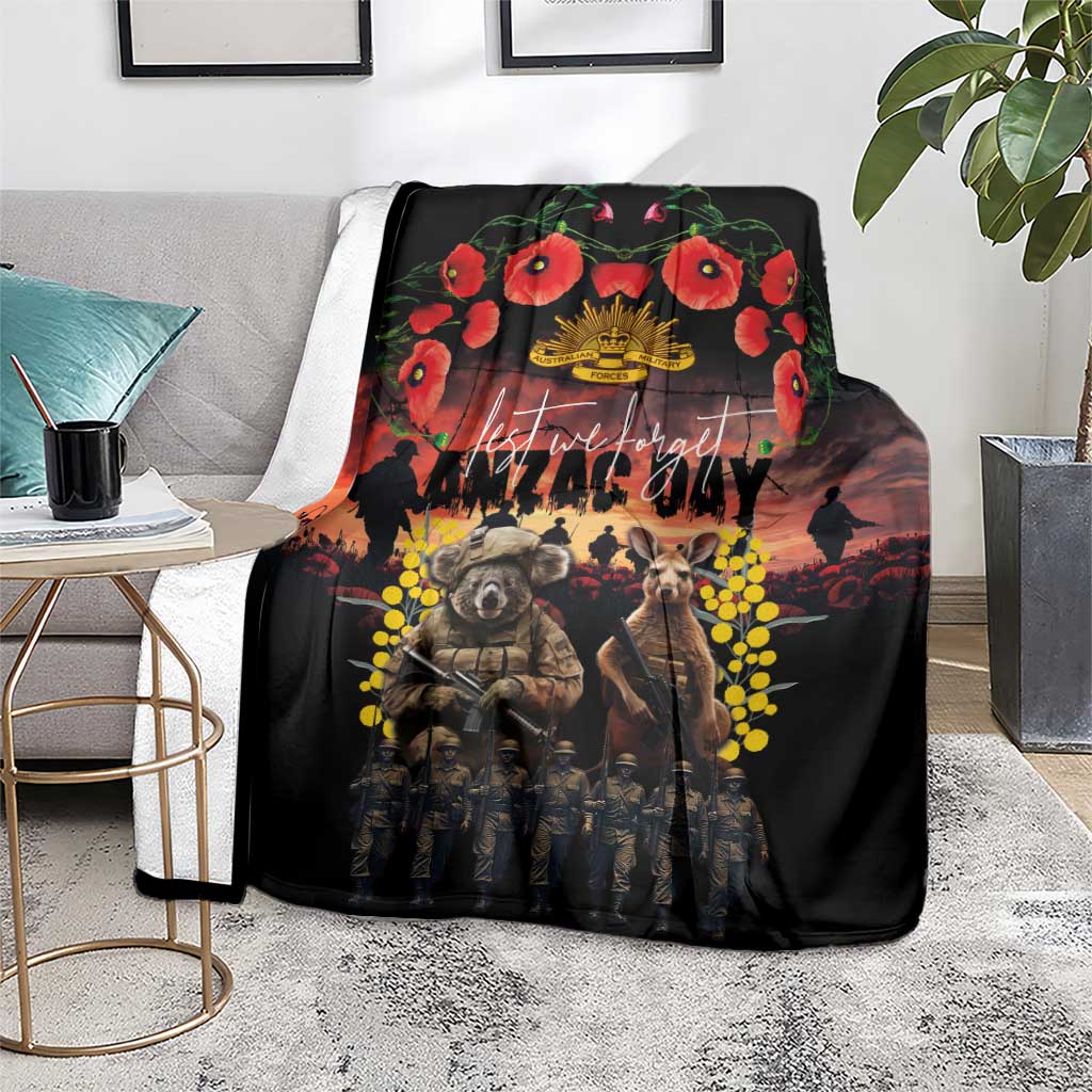 Australia ANZAC Day Blanket Kangaroo and Koala Soldier - Forever in My Thoughts LT03 - Polynesian Pride