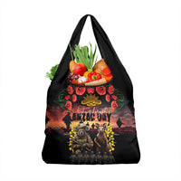 Australia ANZAC Day Grocery Bag Kangaroo and Koala Soldier - Forever in My Thoughts LT03 1-pack One Size Black - Polynesian Pride