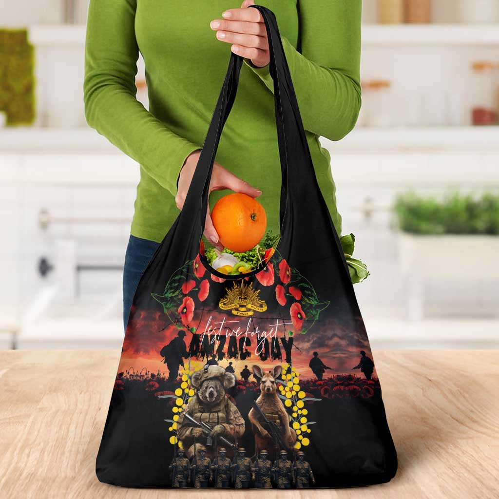 Australia ANZAC Day Grocery Bag Kangaroo and Koala Soldier - Forever in My Thoughts LT03 - Polynesian Pride