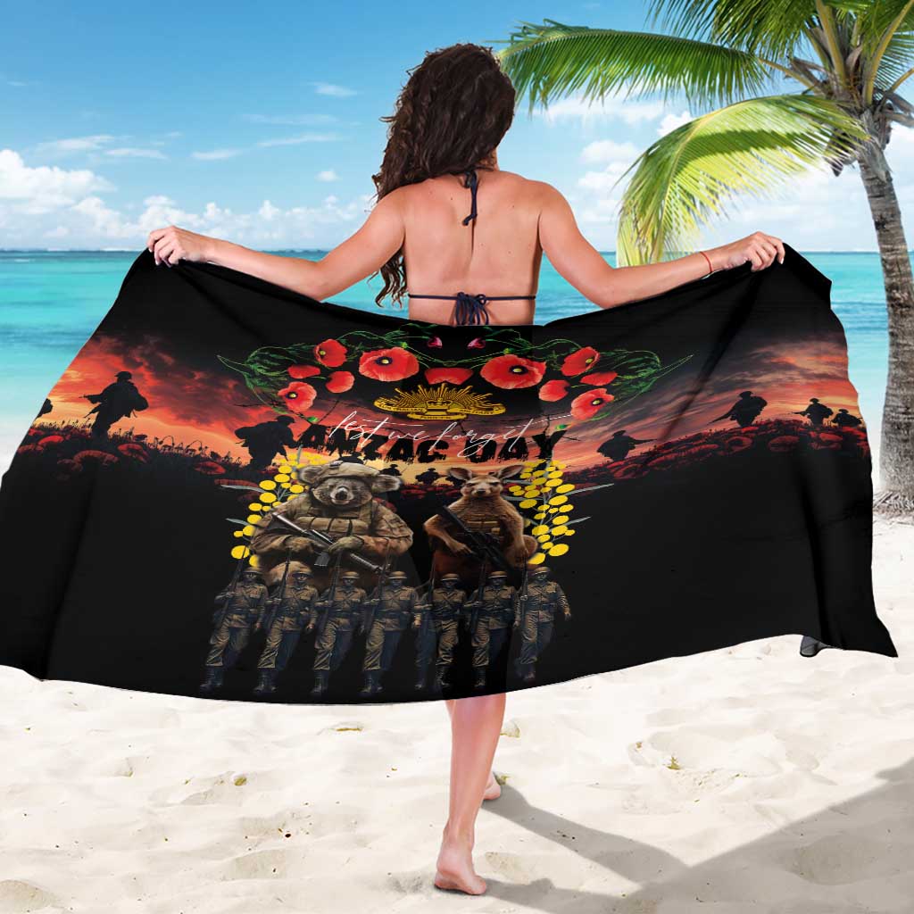 Australia ANZAC Day Sarong Kangaroo and Koala Soldier - Forever in My Thoughts LT03 - Polynesian Pride