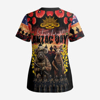 Australia ANZAC Day Scrub Top Kangaroo and Koala Soldier - Forever in My Thoughts LT03 - Polynesian Pride