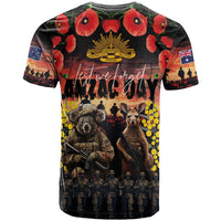 Australia ANZAC Day T Shirt Kangaroo and Koala Soldier - Forever in My Thoughts LT03 - Polynesian Pride