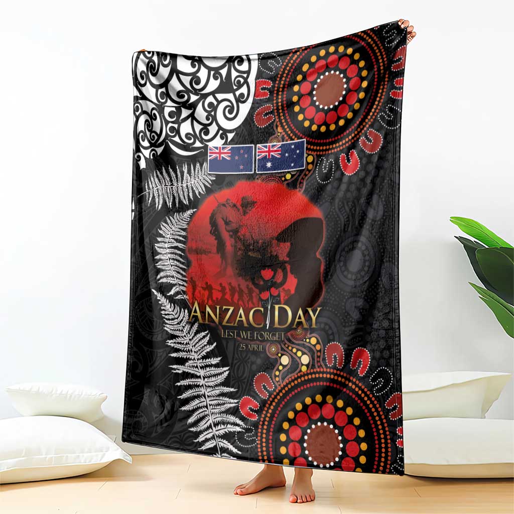 Australia and New Zealand ANZAC Day Blanket Aboriginal and Maori Art Pattern - Gallipoli Lest We Forget LT03 - Polynesian Pride