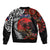 Australia and New Zealand ANZAC Day Sleeve Zip Bomber Jacket Aboriginal and Maori Art Pattern - Gallipoli Lest We Forget