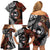 Australia and New Zealand Together Family Matching Off Shoulder Short Dress and Hawaiian Shirt Aboriginal and Maori Art Tattoo