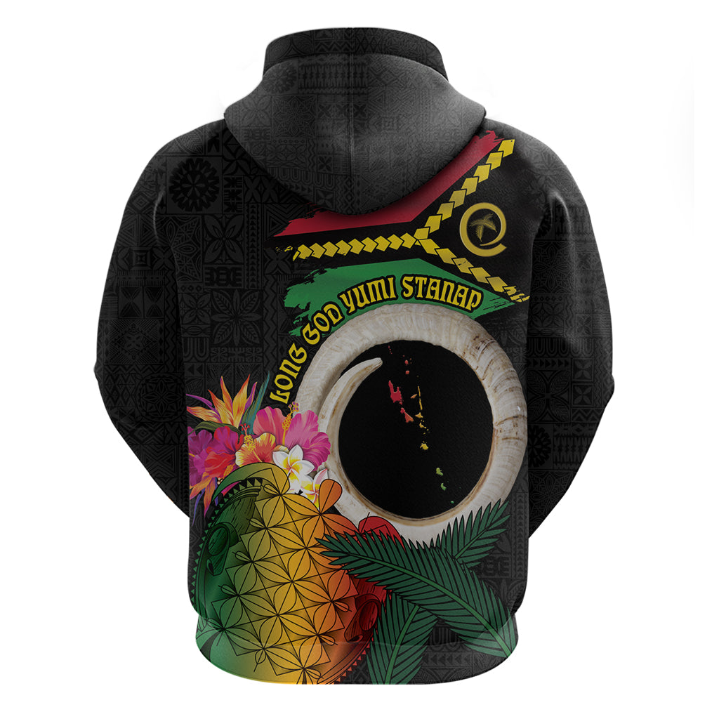 Vanuatu Selebretem 44th Indipendens Dei Zip Hoodie Sand Drawing Turtle Melanesian Vibes LT03 - Polynesian Pride