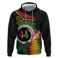 Vanuatu Selebretem 44th Indipendens Dei Zip Hoodie Sand Drawing Turtle Melanesian Vibes LT03 Pullover Hoodie Black - Polynesian Pride