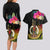 Vanuatu Ni-Van Couples Matching Long Sleeve Bodycon Dress and Hawaiian Shirt Coat of Arms Sand Drawing