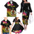 Vanuatu Ni-Van Family Matching Off The Shoulder Long Sleeve Dress and Hawaiian Shirt Coat of Arms Sand Drawing