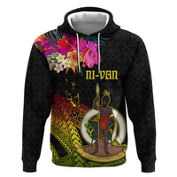 Vanuatu Ni-Van Hoodie Coat of Arms Sand Drawing LT03 Pullover Hoodie Black - Polynesian Pride